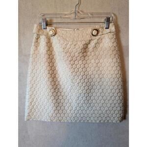 MILLY New York cream gold mini skirt sz 4